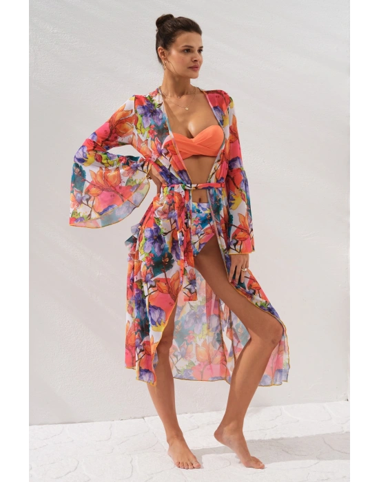 Belden Bağlamalı Elbise Pareo Garden 231804-d