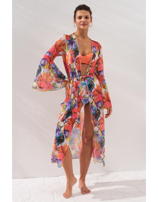 Belden Bağlamalı Elbise Pareo Garden 231804-d