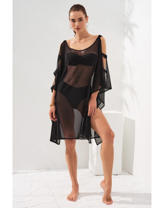 Kolu Bant Detaylı Tunik Pareo Siyah 231802