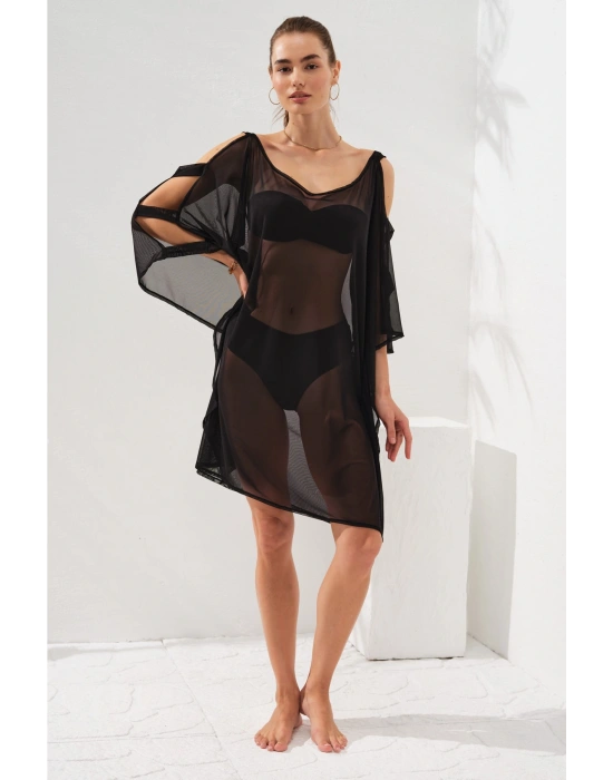 Kolu Bant Detaylı Tunik Pareo Siyah 231802