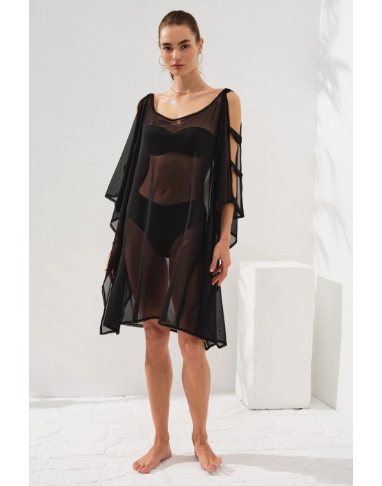 Kolu Bant Detaylı Tunik Pareo Siyah 231802