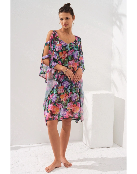 Kolu Bant Detaylı Tunik Pareo Violet 231802-d