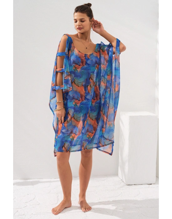 Kolu Bant Detaylı Tunik Pareo Marbel 231802-d