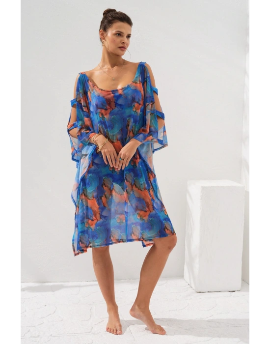 Kolu Bant Detaylı Tunik Pareo Marbel 231802-d