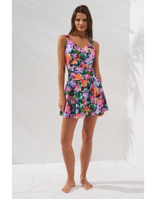 Lena Kruvaze Formlu Şortlu Elbise Mayo Violet 231130-d