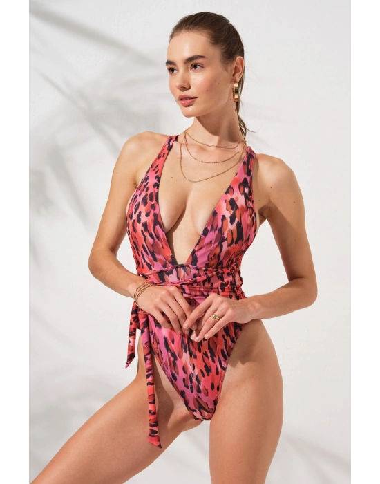 Camila Belden Çapraz Bağlamalı Mayokini Blush 231604-d