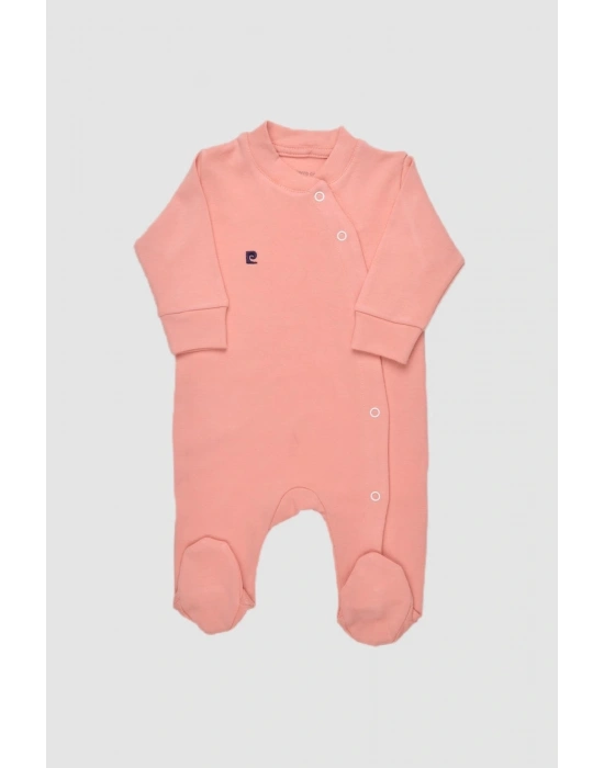 %100 Pamuk Interlok Organik Kız Bebek Tulum