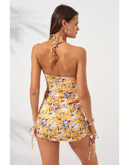 Jersey Soft Straplez Elbise Mayo Bloom 231128-D