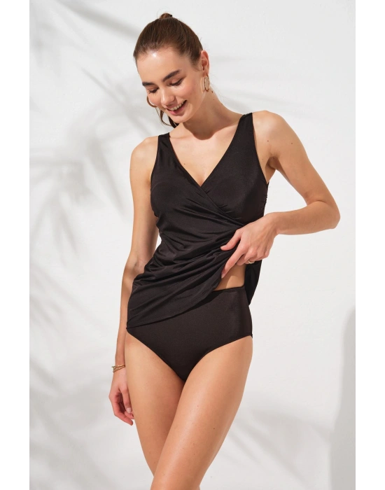 Mara Kruvaze Formlu Tankini Takım Siyah 231501