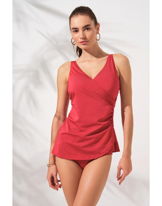 Mara Kruvaze Formlu Tankini Takım Kırmızı 231501