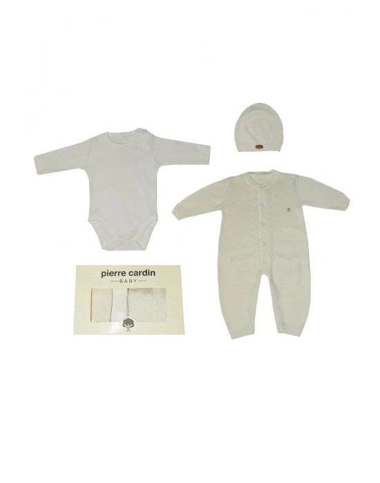 %100 Pamuk Triko Tulumlu 3 Parça Hastane Çıkış Seti 303950