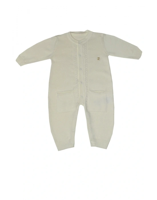 %100 Pamuk Triko Tulumlu 3 Parça Hastane Çıkış Seti 303950