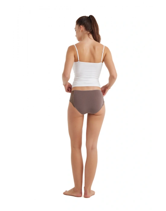 Kadın Modal Elastan Slip 1448 - Kahverengi