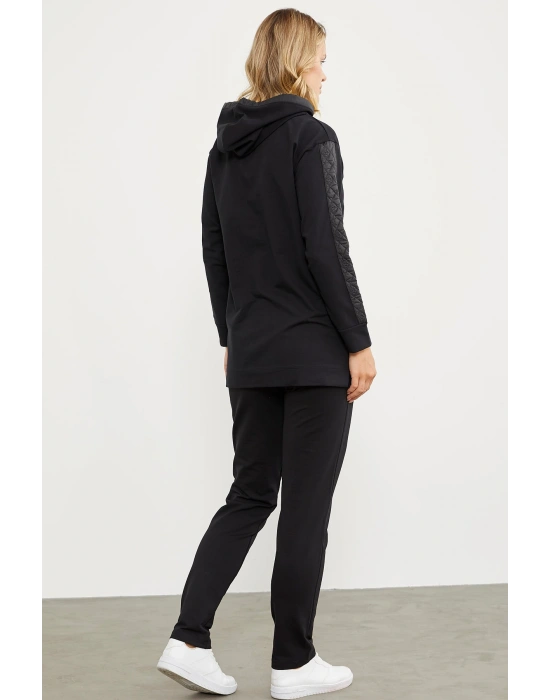 Rahat Kalıp Büyük Cepli Eşofman Takım - Siyah