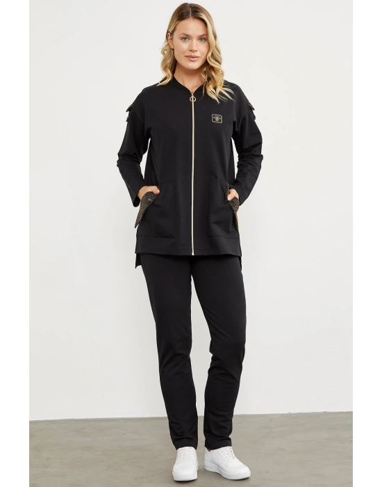 23K2238-76221 SEMENTA SİM KUMAŞ KOMBİNLİ EŞOFMAN TAKIM