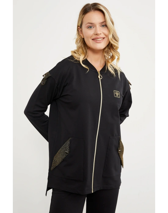 23K2238-76221 SEMENTA SİM KUMAŞ KOMBİNLİ EŞOFMAN TAKIM