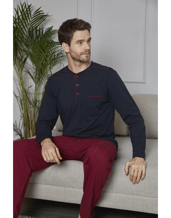 Lacivert Erkek Uzun Kol Pijama Takımı 7123