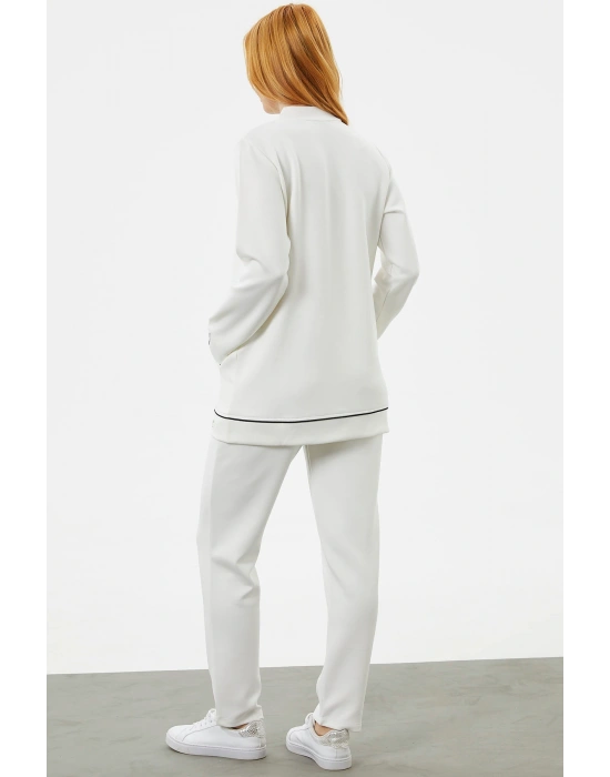 Büyük Beden Tunik Eşofman Takım - Ekru