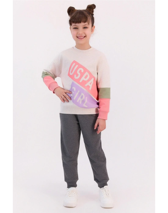 Girl Krem Melanj Kız Çocuk Eşofman Takımı