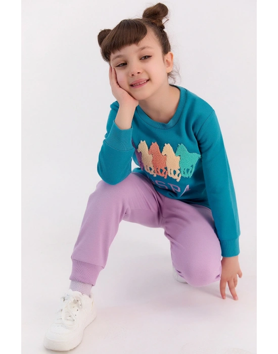 U.s. Polo Assn Koyu Petrol Kız Çocuk Eşofman Takımı