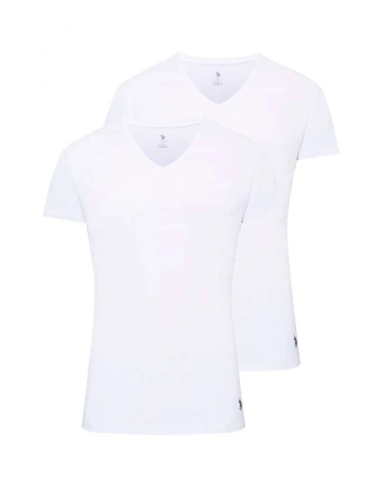 Erkek Beyaz 2 Li V Yaka Atlet 80194