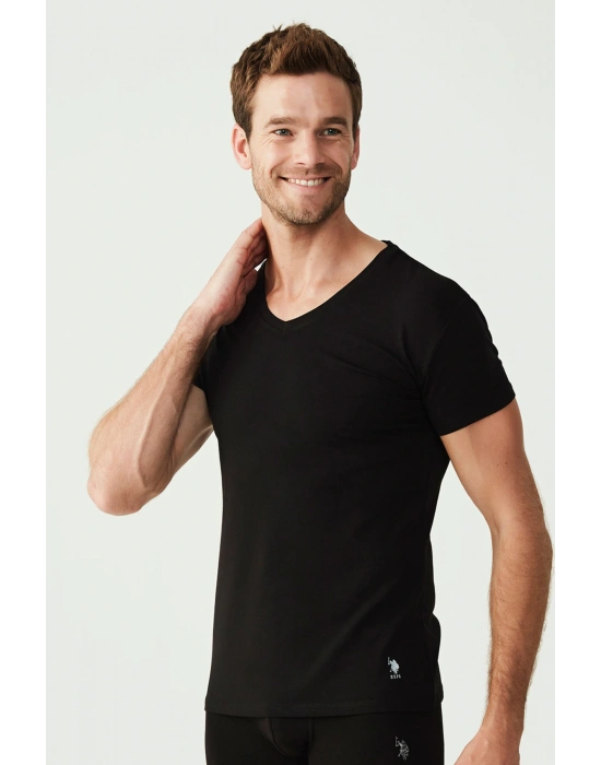 Erkek 80194 Siyah 2 Li V Yaka Atlet