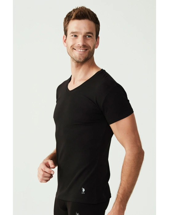 Erkek 80194 Siyah 2 Li V Yaka Atlet