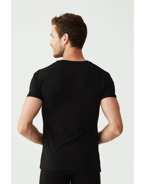 Erkek 80194 Siyah 2 Li V Yaka Atlet