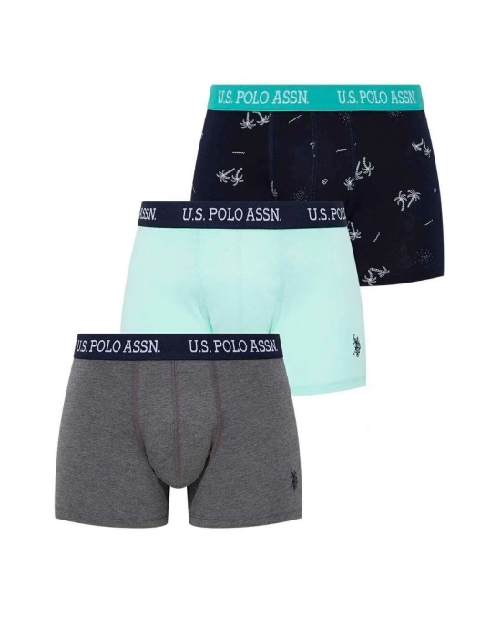 Erkek Lacivert - Mint - Antrasit Melanj 3 Lü Boxer 80446