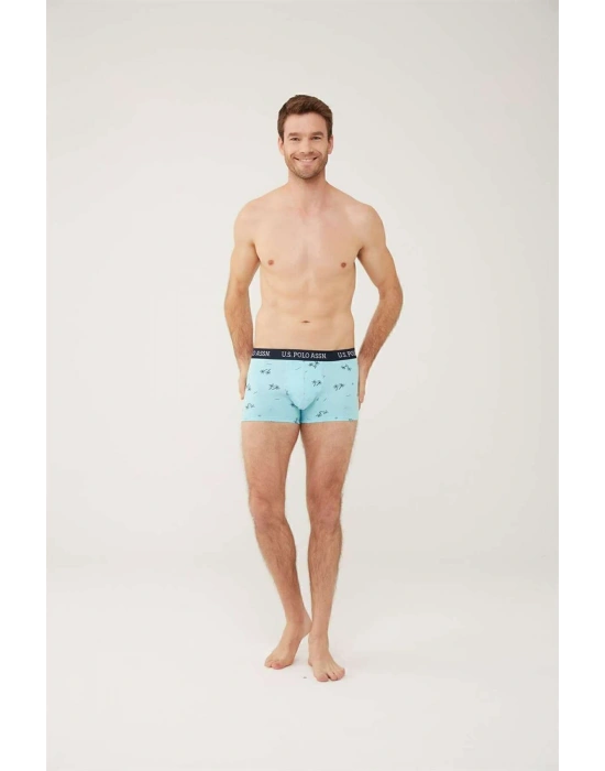 Erkek, Lisanslı, Uspa, Turkuaz-Lacivert Melanj, 3lü Boxer