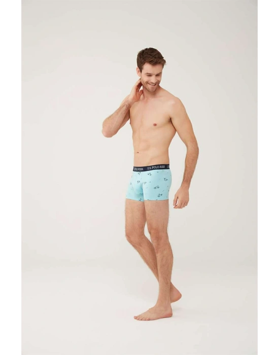 Erkek, Lisanslı, Uspa, Turkuaz-Lacivert Melanj, 3lü Boxer