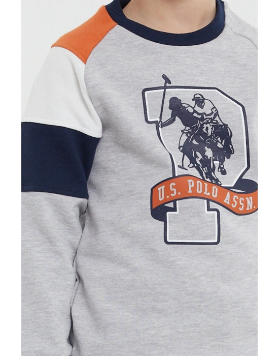 1120v1 Erkek Çocuk Bisiklet Yaka Eşofman Takım Gri Melanj