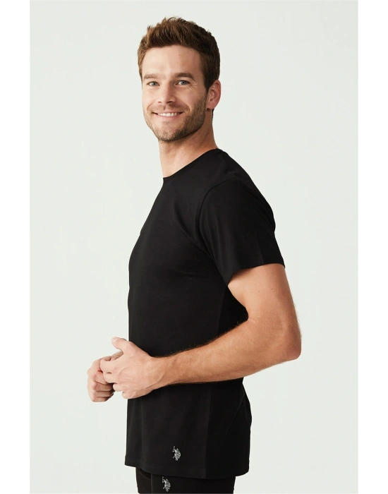 Erkek Siyah 2 Li Yuvarlak Yaka Atlet 80197