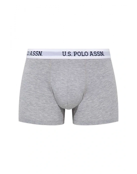 U.S. Polo Assn. 80451 Erkek Gri Melanj Tekli Cepli Boxer