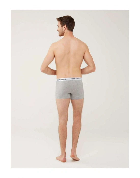 U.S. Polo Assn. 80451 Erkek Gri Melanj Tekli Cepli Boxer