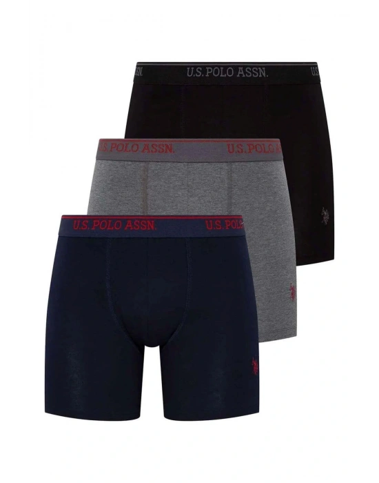 U.s Polo Assn. 90005 Erkek Battal 3lü Boxer-Siyah&Antrasit&Lacivert