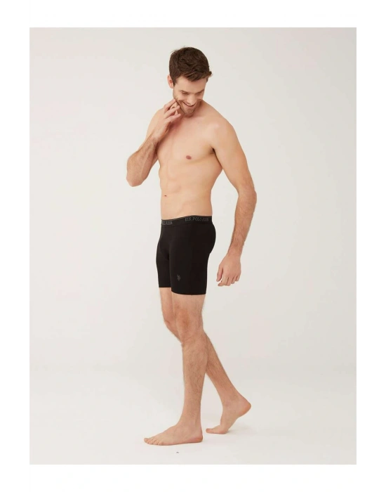 Erkek Siyah 3 Lü Uzun Paçalı Boxer