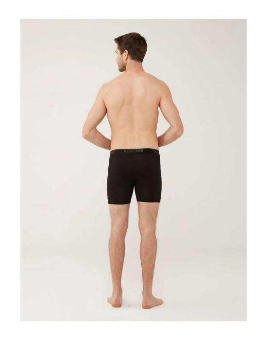 Erkek Siyah 3 Lü Uzun Paçalı Boxer