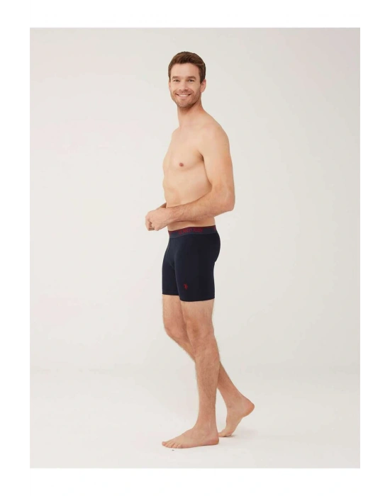 Erkek Kırmızı - Gri Melanj - Lacivert 3 Lü Uzun Paçalı Boxer