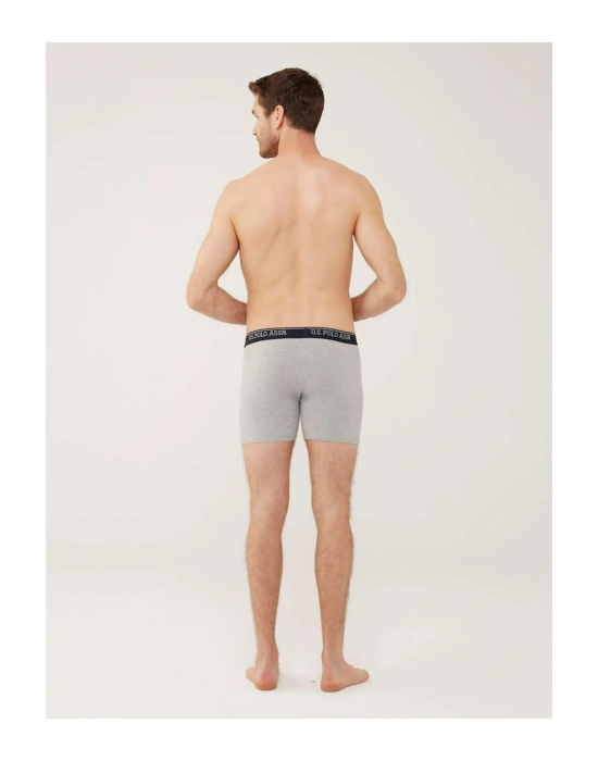 Erkek Kırmızı - Gri Melanj - Lacivert 3 Lü Uzun Paçalı Boxer