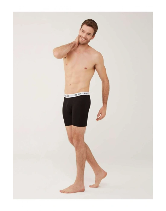 U.S. Polo Assn. 80453 Erkek Siyah Tekli Uzun Paçalı Boxer