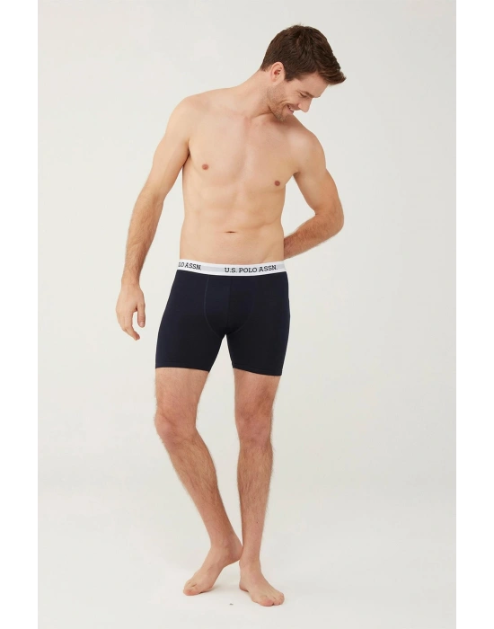 U.S. Polo Assn. 80453 Erkek Lacivert Tekli Uzun Paçalı Boxer