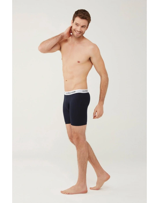 U.S. Polo Assn. 80453 Erkek Lacivert Tekli Uzun Paçalı Boxer