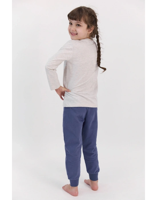 U.S. Polo Assn Bejmelanj Kız Çocuk Uzun Kol Ribanalı Pijama Takımı