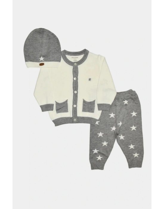 Yıldızlı Triko Bebek & Çocuk 3lü Alt-Üst Takım 303955