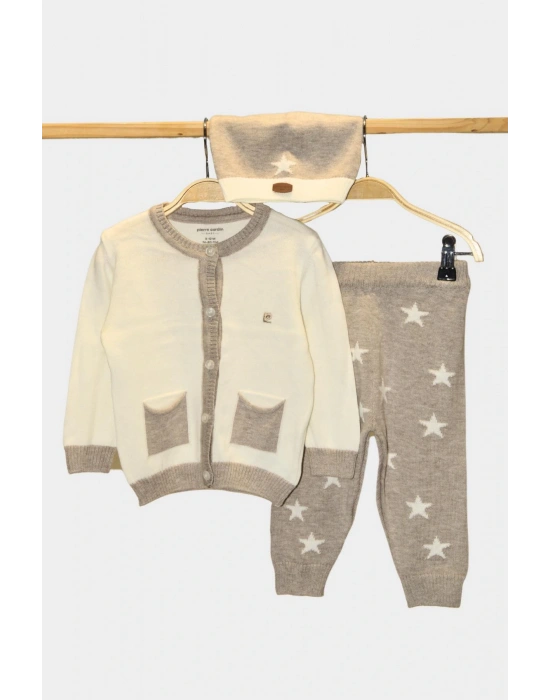 Yıldızlı Triko Bebek & Çocuk 3Lü Alt-Üst Takım