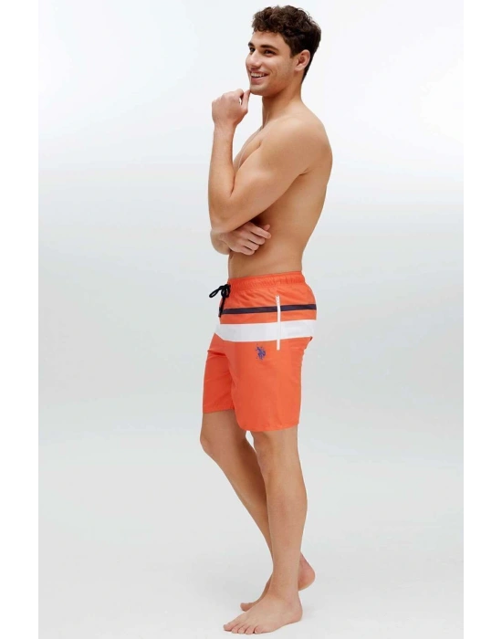Erkek Turuncu Uzun Deniz Şortu 22003