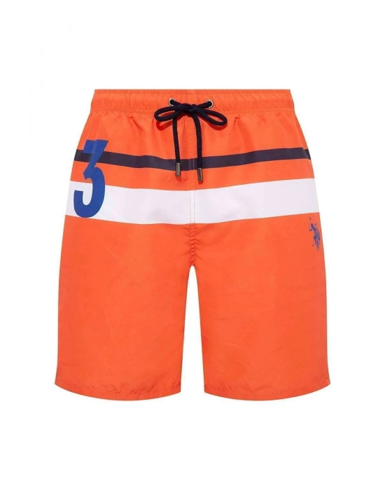 Erkek Turuncu Uzun Deniz Şortu 22003