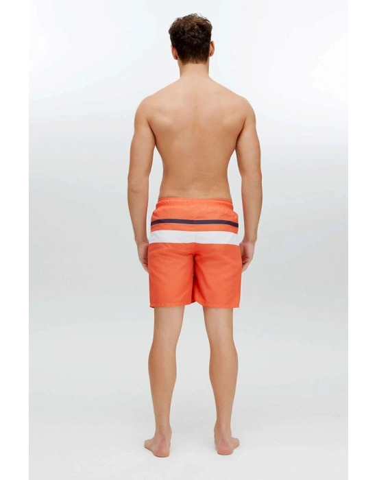 Erkek Turuncu Uzun Deniz Şortu 22003
