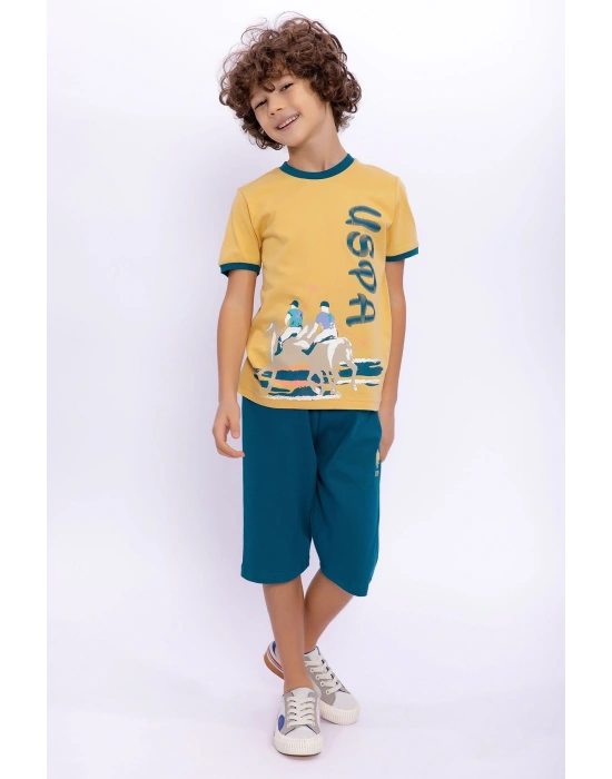 U.s. Polo Assn Zencefil Erkek Çocuk Bisiklet Yaka Kapri Takım